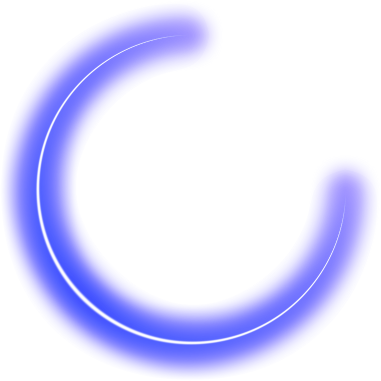 Glowing Blue Neon Half Circle